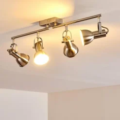 hofstein Plafonnier Danikon Nickel mat, 4 lumières* Spots Et Projecteurs