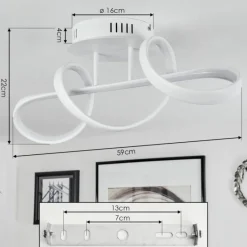 hofstein Plafonnier Dauntey LED Blanc, 1 lumière, Télécommandes