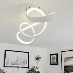 hofstein Plafonnier Dauntey LED Blanc, 1 lumière, Télécommandes