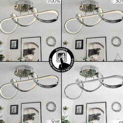 hofstein Plafonnier Dauntey LED Chrome, 1 lumière