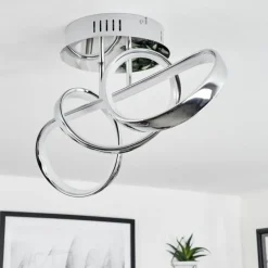 hofstein Plafonnier Dauntey LED Chrome, 1 lumière