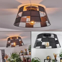 Lampes Vintages & Rétros-hofstein Plafonnier Daynard Noir, 1 lumière