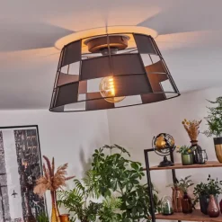 Lampes Vintages & Rétros-hofstein Plafonnier Daynard Noir, 1 lumière