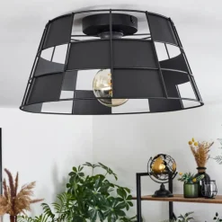 Lampes Vintages & Rétros-hofstein Plafonnier Daynard Noir, 1 lumière