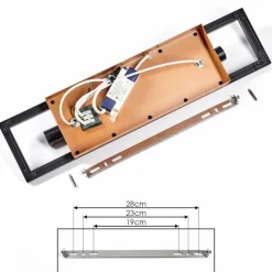 hofstein Plafonnier Deadwood LED Brun, Chrome, Couleur bois, 3 lumières