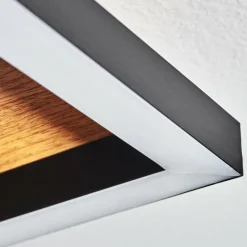 Lampes Vintages & Rétros-hofstein Plafonnier Deadwood LED Brun, Chrome, Couleur bois, Noir, 5 lumières