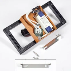 Lampes Vintages & Rétros-hofstein Plafonnier Deadwood LED Brun, Chrome, Couleur bois, 2 lumières