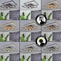 hofstein Plafonnier Deadwood LED Brun, Couleur bois, 4 lumières