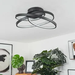 hofstein Plafonnier Demaine LED Noir, 1 lumière