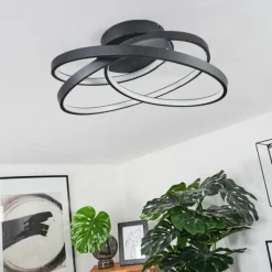hofstein Plafonnier Demaine LED Noir, 1 lumière