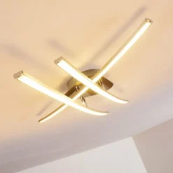 hofstein Plafonnier Deneb LED Nickel mat, 3 lumières