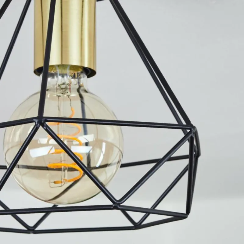 Lampes Dorées-hofstein Plafonnier Denno Or, Noir, 1 lumière