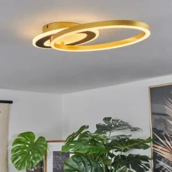 Lampes Dorées-hofstein Plafonnier Deroche LED Or, Noir, 1 lumière