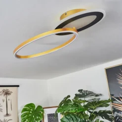 Lampes Dorées-hofstein Plafonnier Deroche LED Or, Noir, 1 lumière