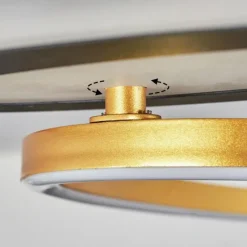 Lampes Dorées-hofstein Plafonnier Deroche LED Or, Noir, 1 lumière