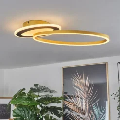 Lampes Dorées-hofstein Plafonnier Deroche LED Or, Noir, 1 lumière