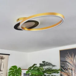 Lampes Dorées-hofstein Plafonnier Deroche LED Or, Noir, 1 lumière