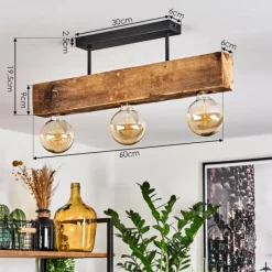 Luminaires Scandinaves-hofstein Plafonnier Derville Écru, Noir, 3 lumières