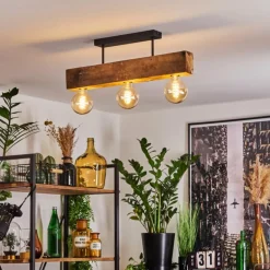 Luminaires Scandinaves-hofstein Plafonnier Derville Écru, Noir, 3 lumières