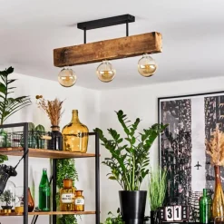 Luminaires Scandinaves-hofstein Plafonnier Derville Écru, Noir, 3 lumières