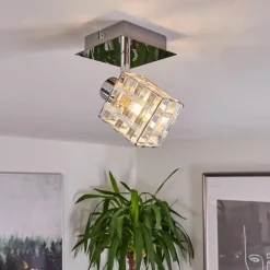 hofstein Plafonnier Desrue Chrome, Argenté, 1 lumière