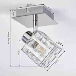 hofstein Plafonnier Desrue Chrome, Argenté, 1 lumière