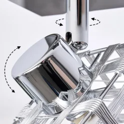 hofstein Plafonnier Desrue Chrome, Argenté, 2 lumières