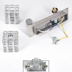 hofstein Plafonnier Desrue Chrome, Argenté, 2 lumières