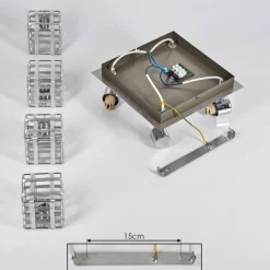 hofstein Plafonnier Desrue Chrome, Argenté, 4 lumières