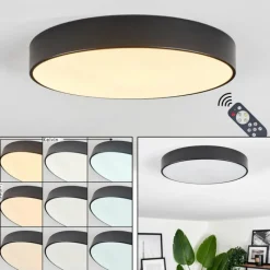 hofstein Plafonnier Diagonal LED Noir, 1 lumière, Télécommandes