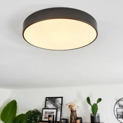 hofstein Plafonnier Diagonal LED Noir, 1 lumière, Télécommandes