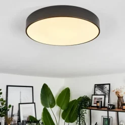 hofstein Plafonnier Diagonal LED Noir, 1 lumière, Télécommandes