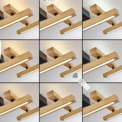 hofstein Plafonnier Disentis LED Écru, Noir, 1 lumière, Télécommandes