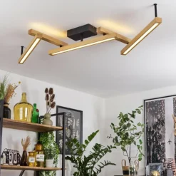 hofstein Plafonnier Disentis LED Écru, Noir, 1 lumière, Télécommandes