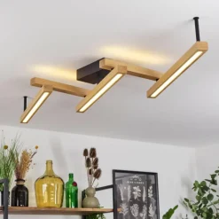 hofstein Plafonnier Disentis LED Écru, Noir, 1 lumière, Télécommandes