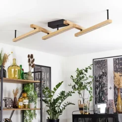 hofstein Plafonnier Disentis LED Écru, Noir, 1 lumière, Télécommandes