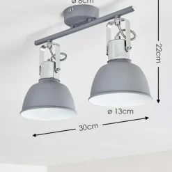hofstein Plafonnier Dompierre Gris, Blanc, 2 lumières* Spots Et Projecteurs