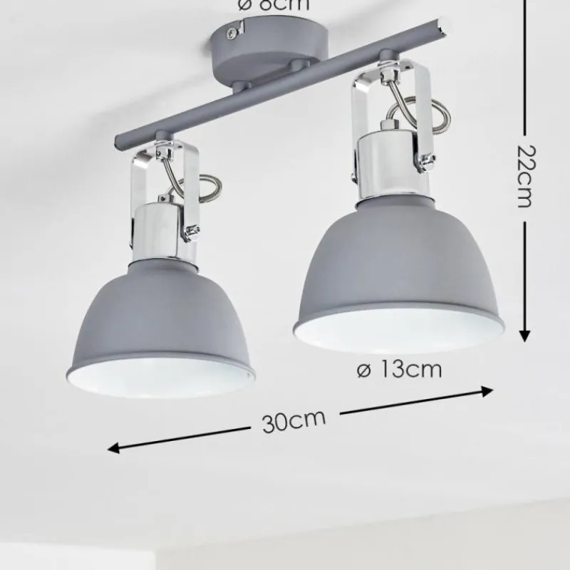 hofstein Plafonnier Dompierre Gris, Blanc, 2 lumières* Spots Et Projecteurs