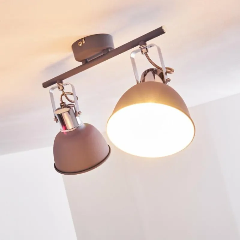 hofstein Plafonnier Dompierre Gris, Blanc, 2 lumières* Spots Et Projecteurs