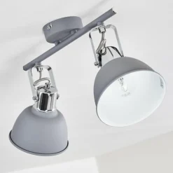 hofstein Plafonnier Dompierre Gris, Blanc, 2 lumières* Spots Et Projecteurs