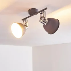 hofstein Plafonnier Dompierre Gris, Blanc, 2 lumières* Spots Et Projecteurs