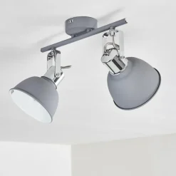 hofstein Plafonnier Dompierre Gris, Blanc, 2 lumières* Spots Et Projecteurs