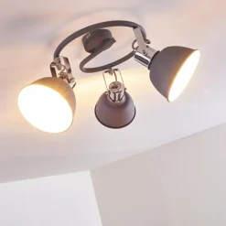 hofstein Plafonnier Dompierre Gris, Blanc, 3 lumières