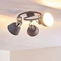 hofstein Plafonnier Dompierre Gris, Blanc, 3 lumières