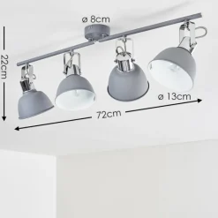 hofstein Plafonnier Dompierre Gris, Blanc, 4 lumières* Spots Et Projecteurs