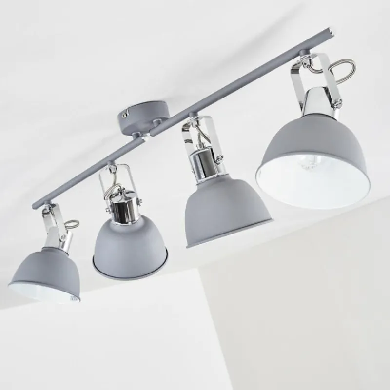 hofstein Plafonnier Dompierre Gris, Blanc, 4 lumières* Spots Et Projecteurs