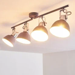 hofstein Plafonnier Dompierre Gris, Blanc, 4 lumières* Spots Et Projecteurs