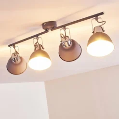 hofstein Plafonnier Dompierre Gris, Blanc, 4 lumières* Spots Et Projecteurs