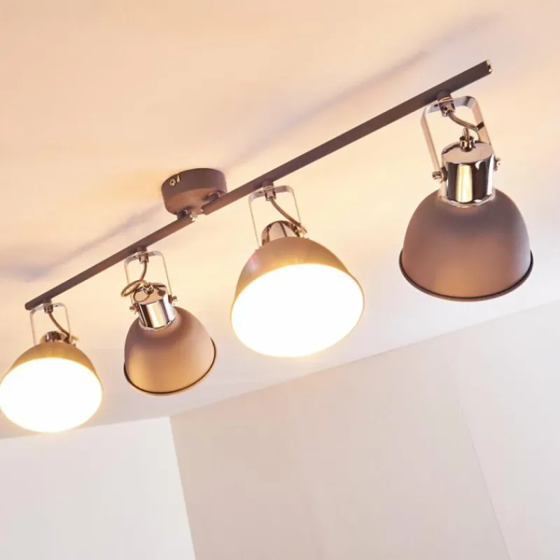 hofstein Plafonnier Dompierre Gris, Blanc, 4 lumières* Spots Et Projecteurs