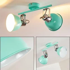 Lampes Vintages & Rétros-hofstein Plafonnier Dompierre Vert, Blanc, 2 lumières